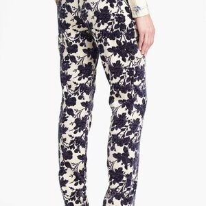 Tory Burch Dayton Purple Combo Floral‎ Flocked Pants Size 4
